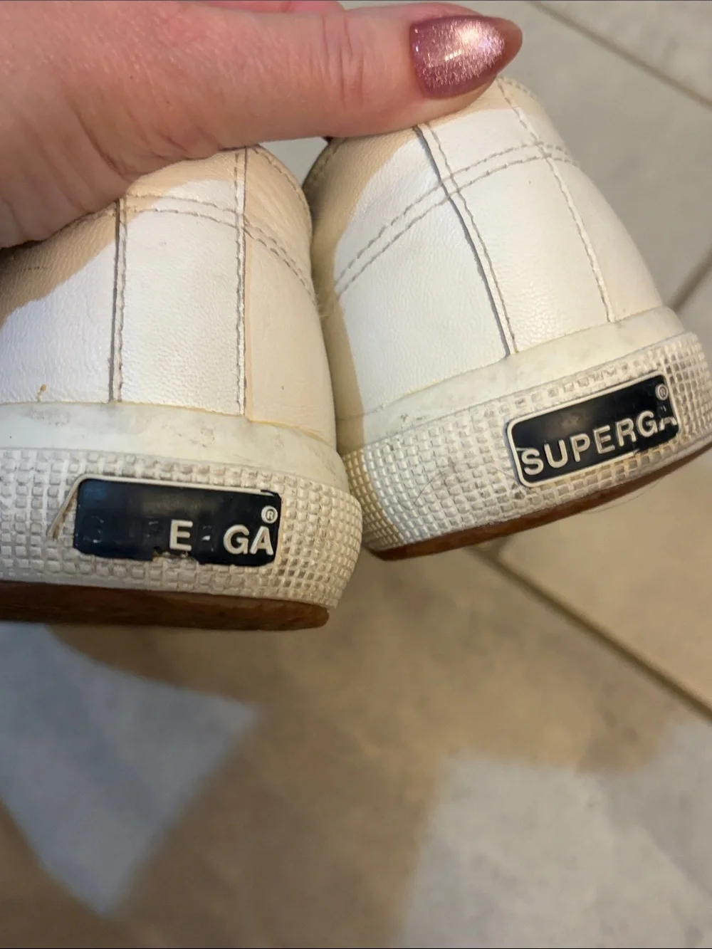 Superga White Leather Low-Top Sneakers 9.5 W 41 EU